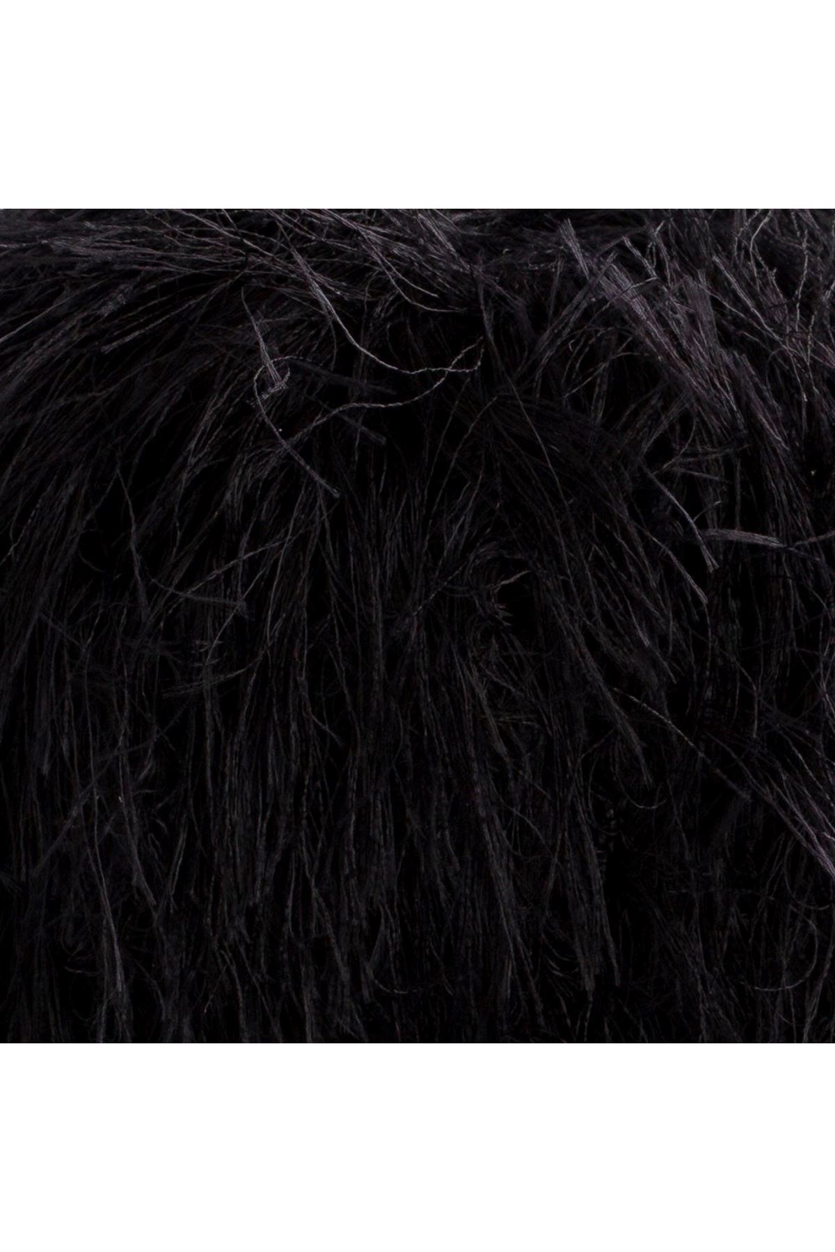 Loren Luna Tavşan Tüyü Siyah El Örgü İpi - R004 - 34002