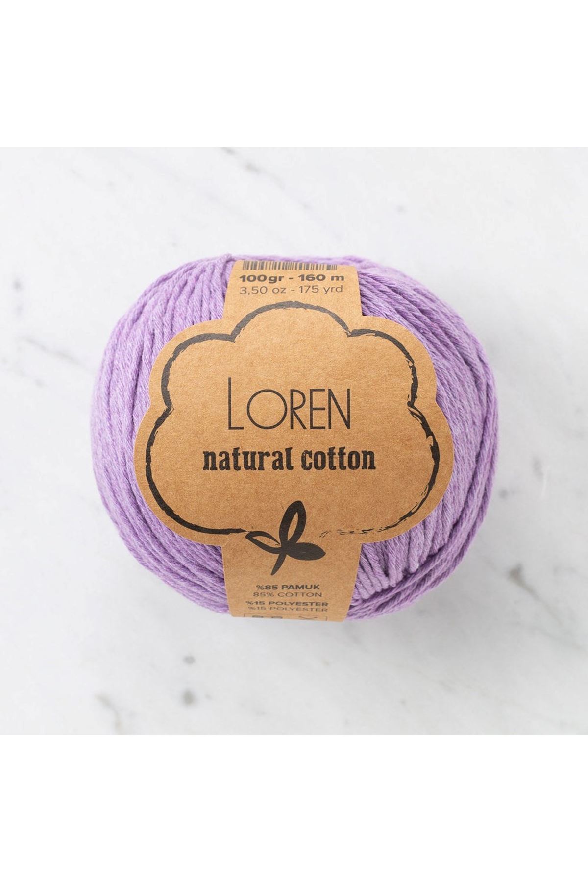 Loren Natural Cotton Lila El Örgü İpi - R020 - 33920