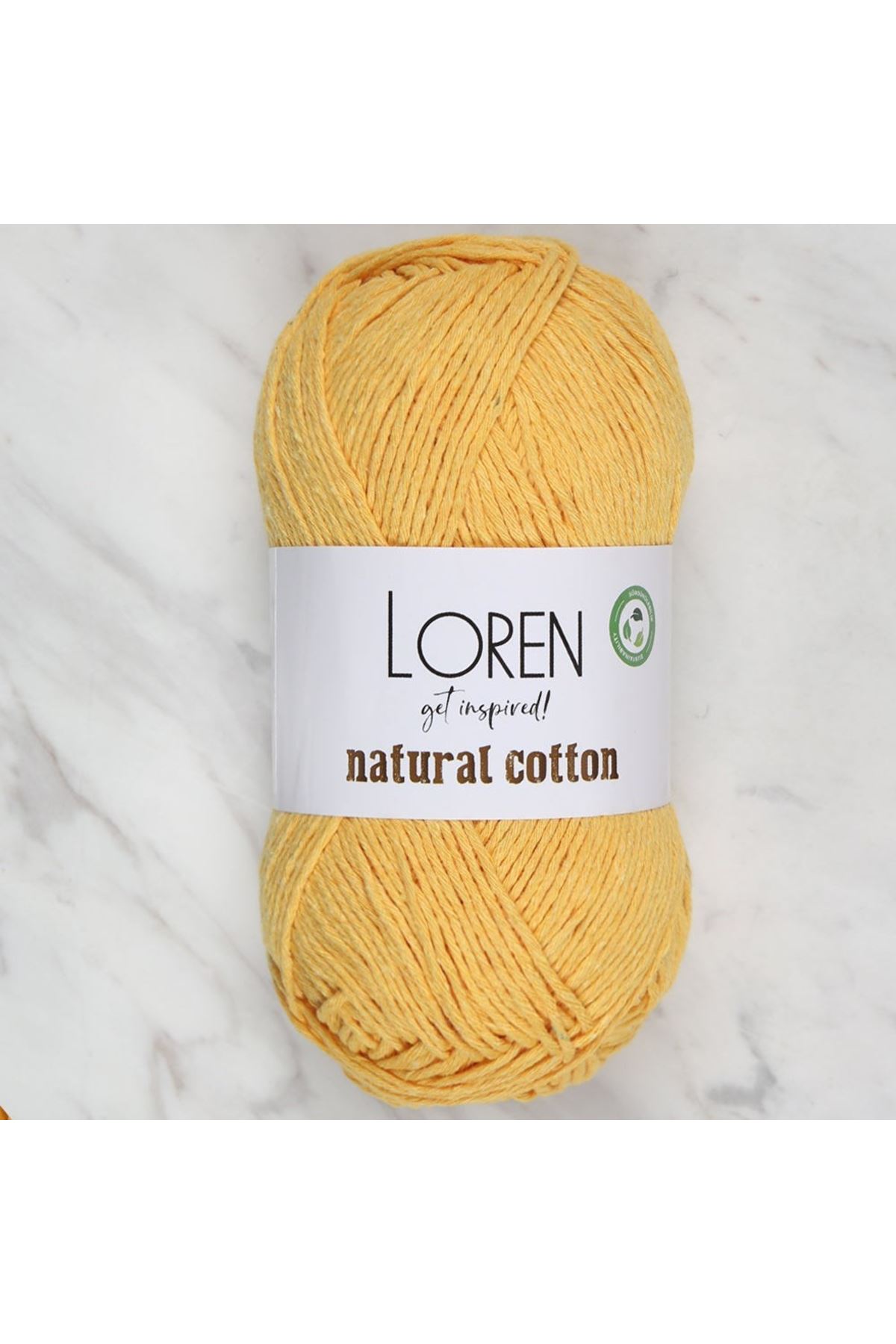 Loren Natural Cotton Hardal Sarı El Örgü İpi - R002 - 33919