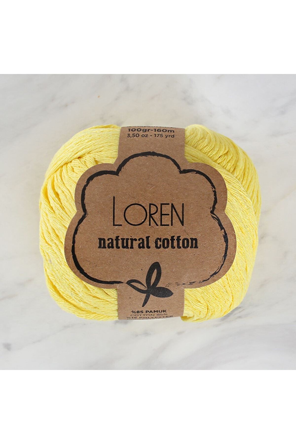 Loren Natural Cotton Pastel Sarı El Örgü İpi - R086 - 33915