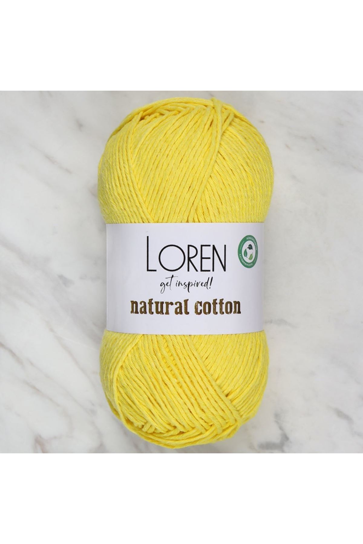 Loren Natural Cotton Pastel Sarı El Örgü İpi - R086 - 33915
