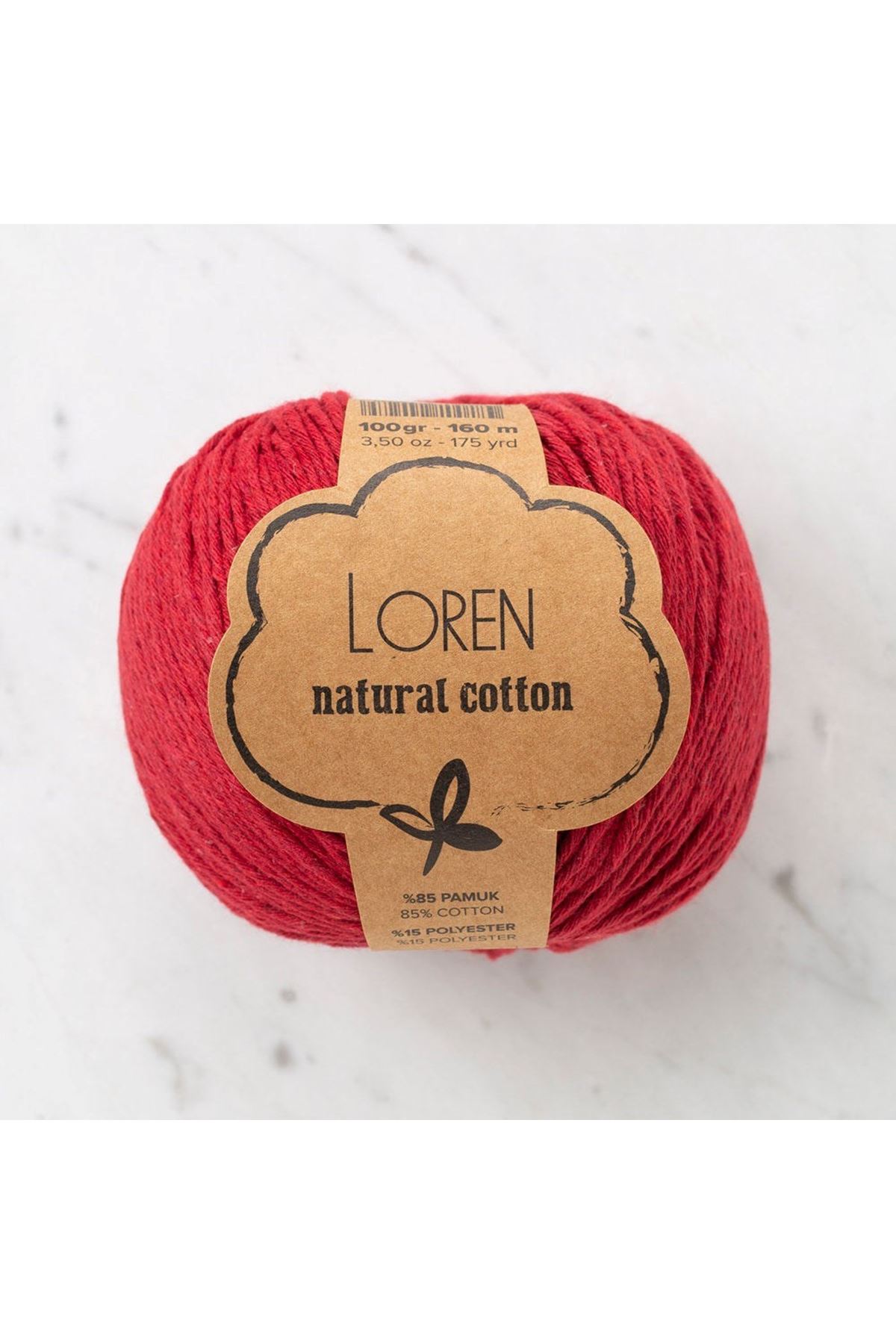 Loren Natural Cotton Vişne Çürüğü El Örgü İpi - R099 - 33912