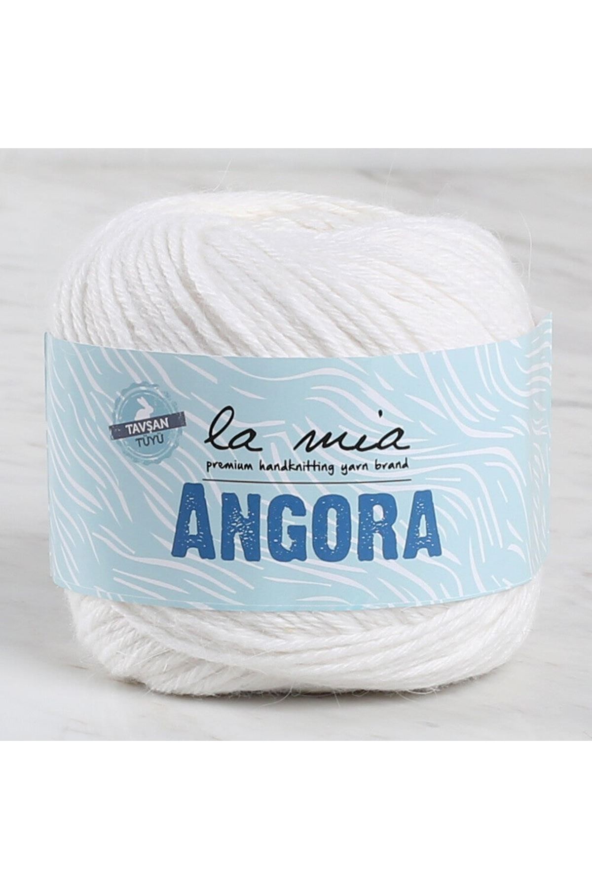 La Mia Angora 50gr Beyaz El Örgü İpi - L001 - 33804