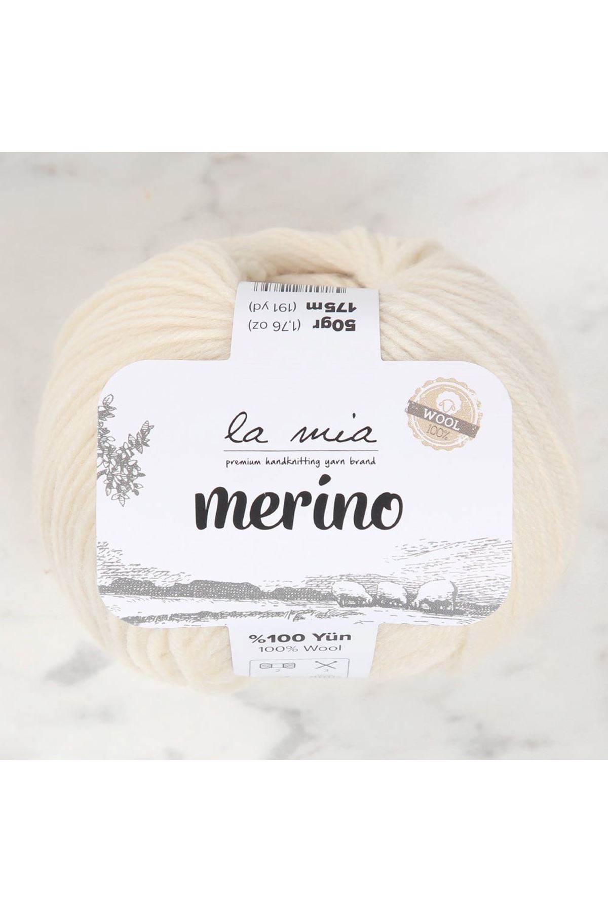 La Mia Merino Bej El Örgü İpi - L051 - 33778