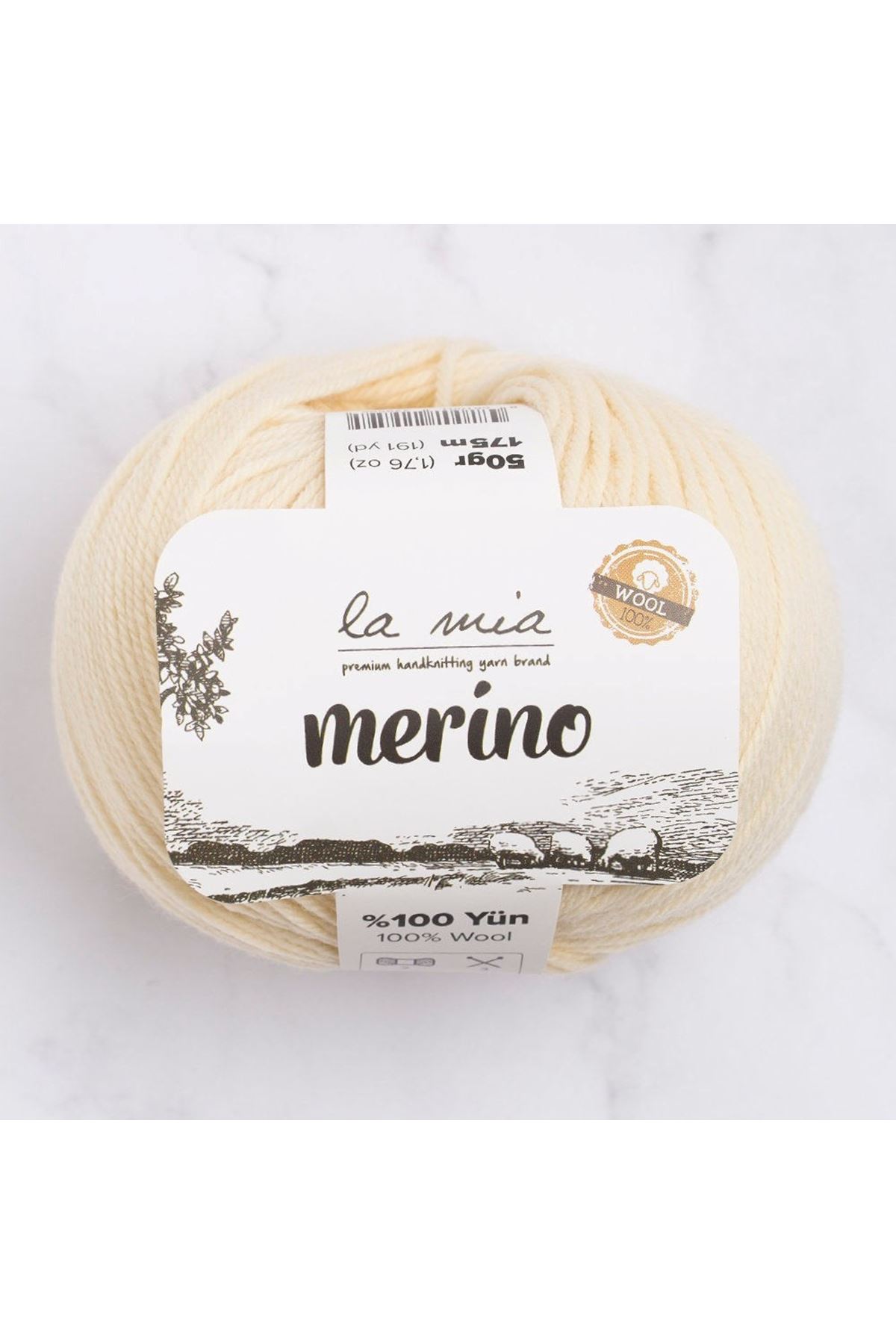 La Mia Merino Krem El Örgü İpi - L075 - 33777