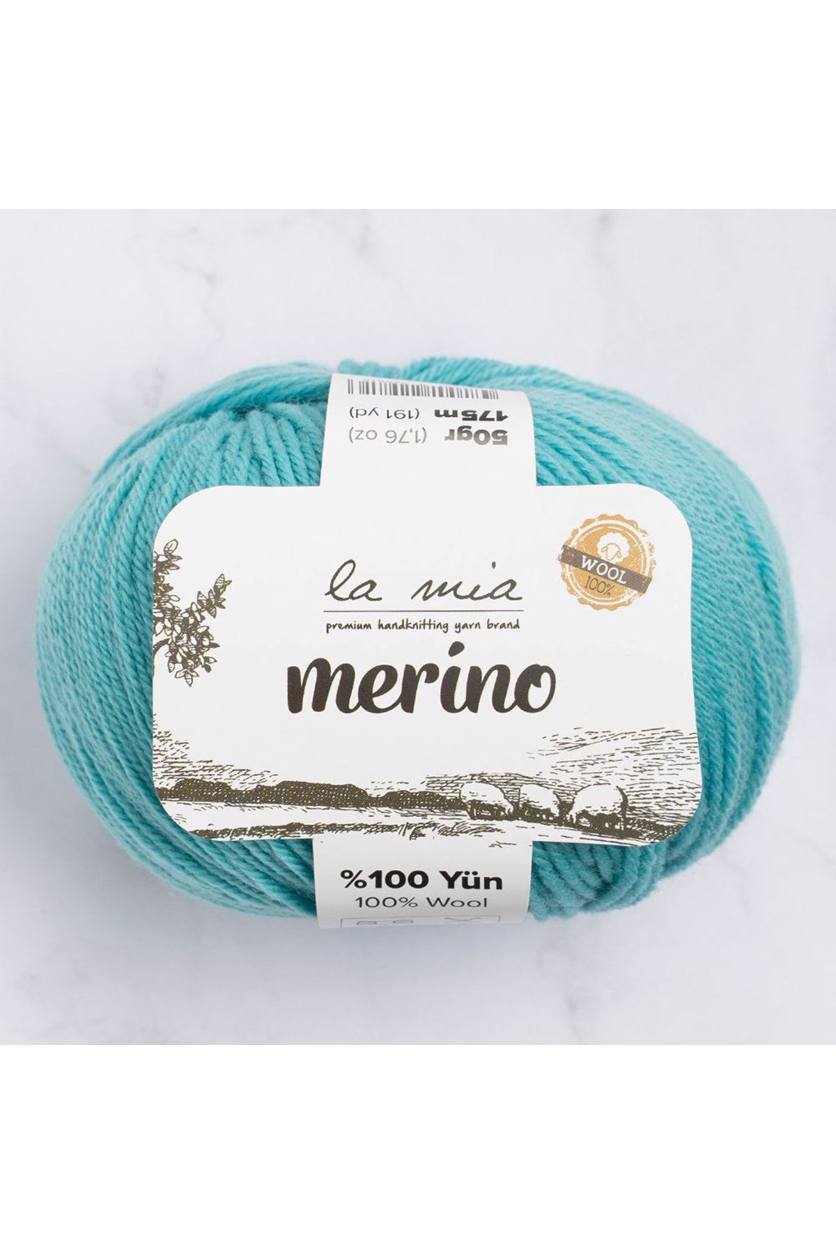 La Mia Merino Yeşil El Örgü İpi - L053 - 33794