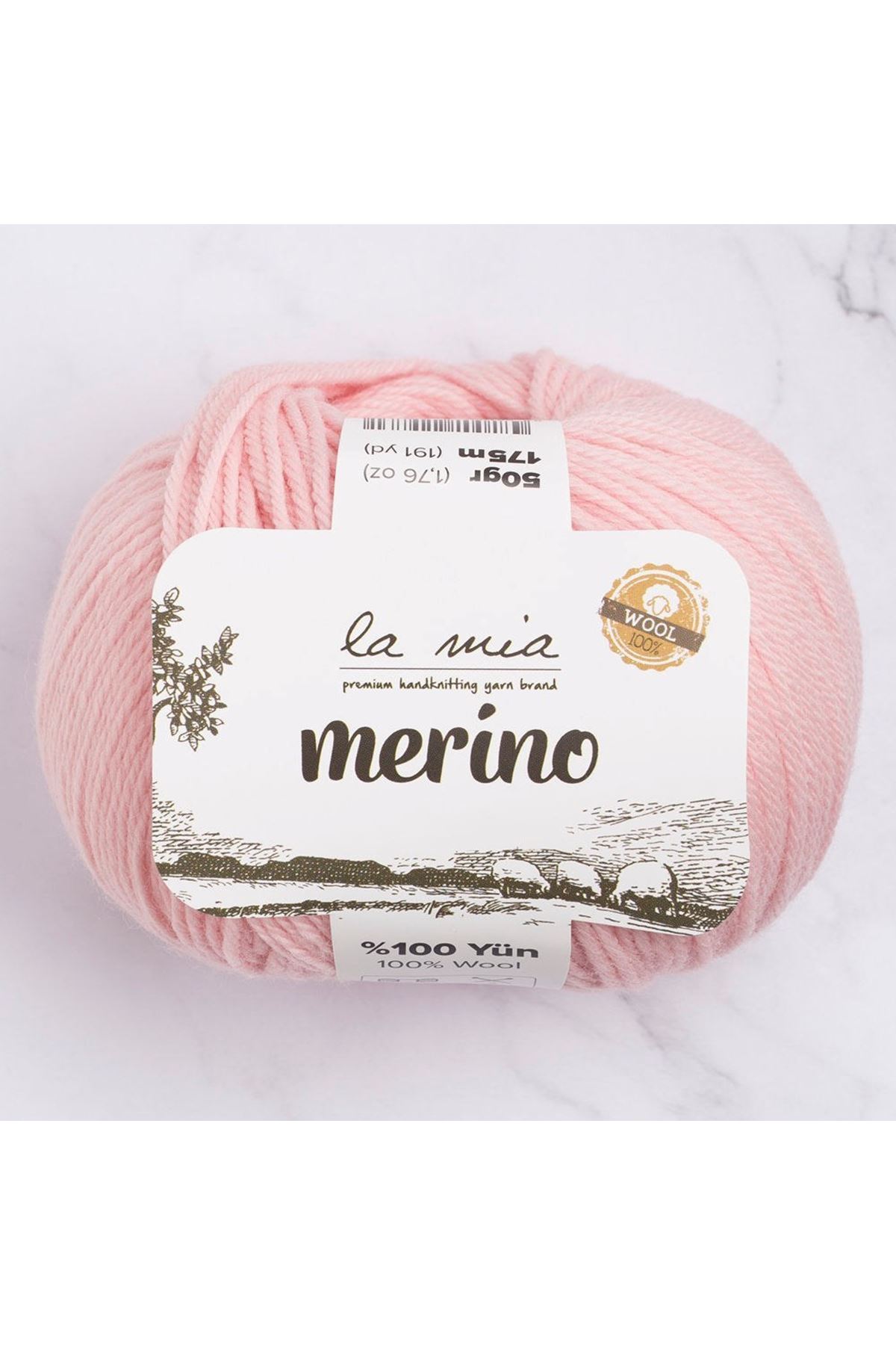 La Mia Merino Pembe El Örgü İpi - L040 - 33786