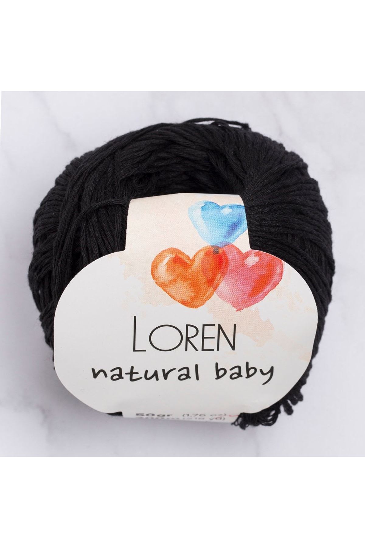 Loren Natural Baby Siyah El Örgü İpi - R004 - 33697