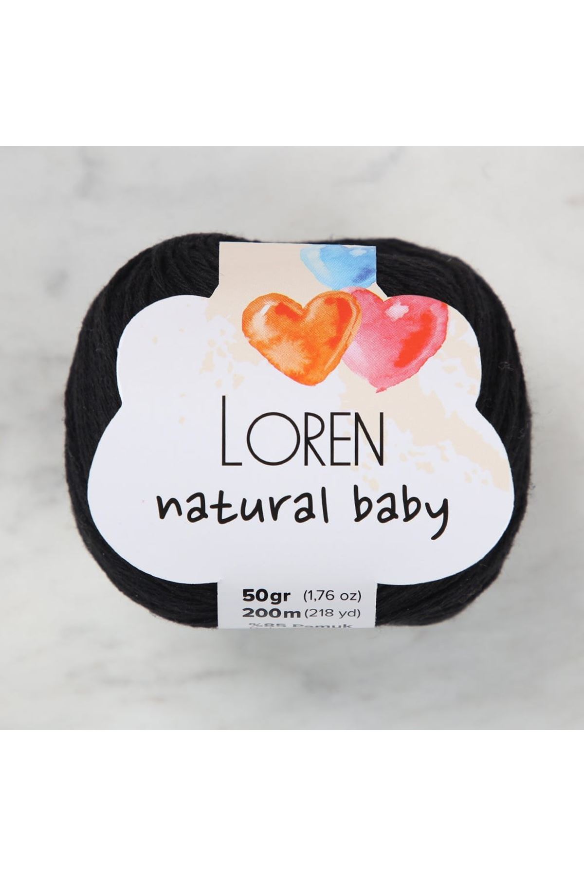 Loren Natural Baby Siyah El Örgü İpi - R004 - 33697