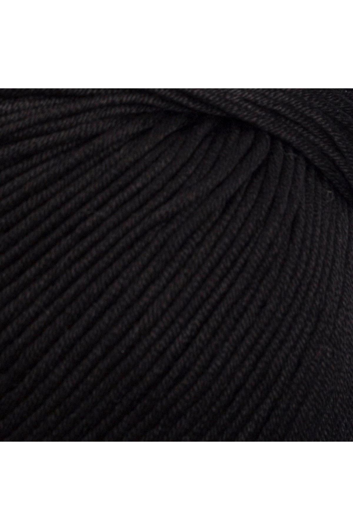 La Mia XL Mercerized Siyah El Örgü İpi - 1 - 33758