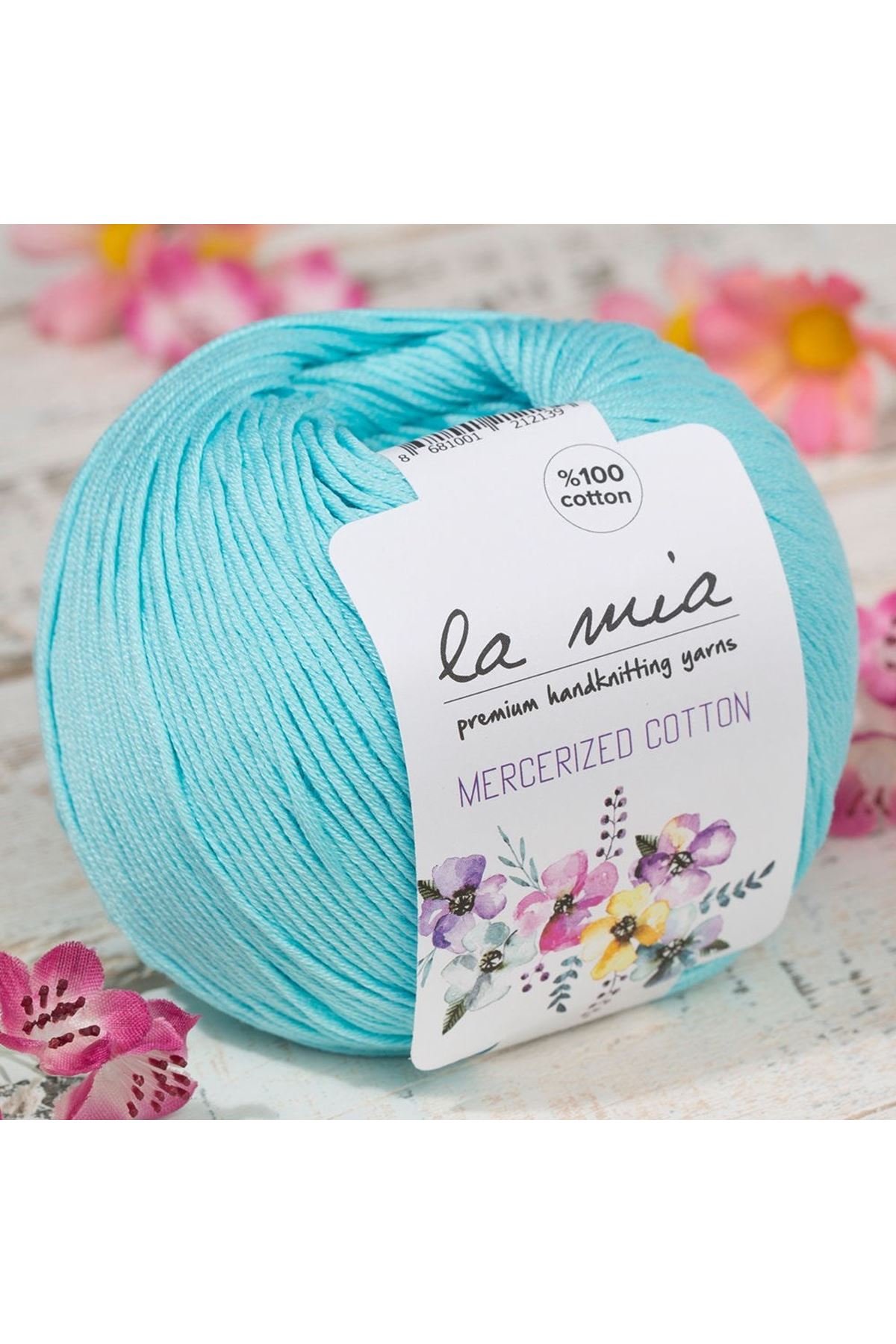 La Mia Mercerized Cotton Açık Mavi El Örgü İpi - 123 - 33589