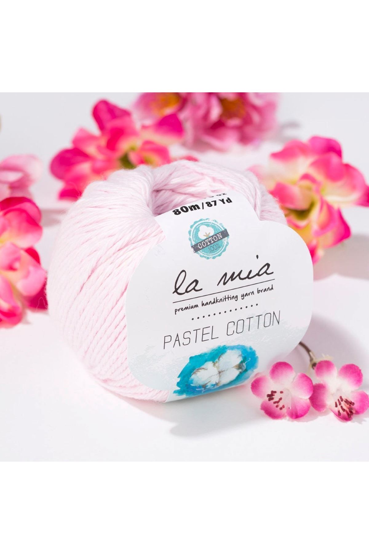 La Mia Pastel Cotton Pembe El Örgü İpi - L057 - 33616
