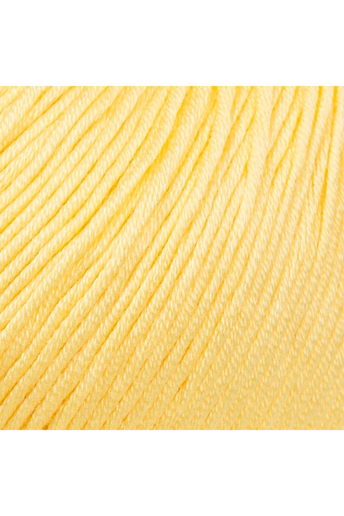 La Mia Mercerized Cotton Sarı El Örgü İpi - 177 - 33584