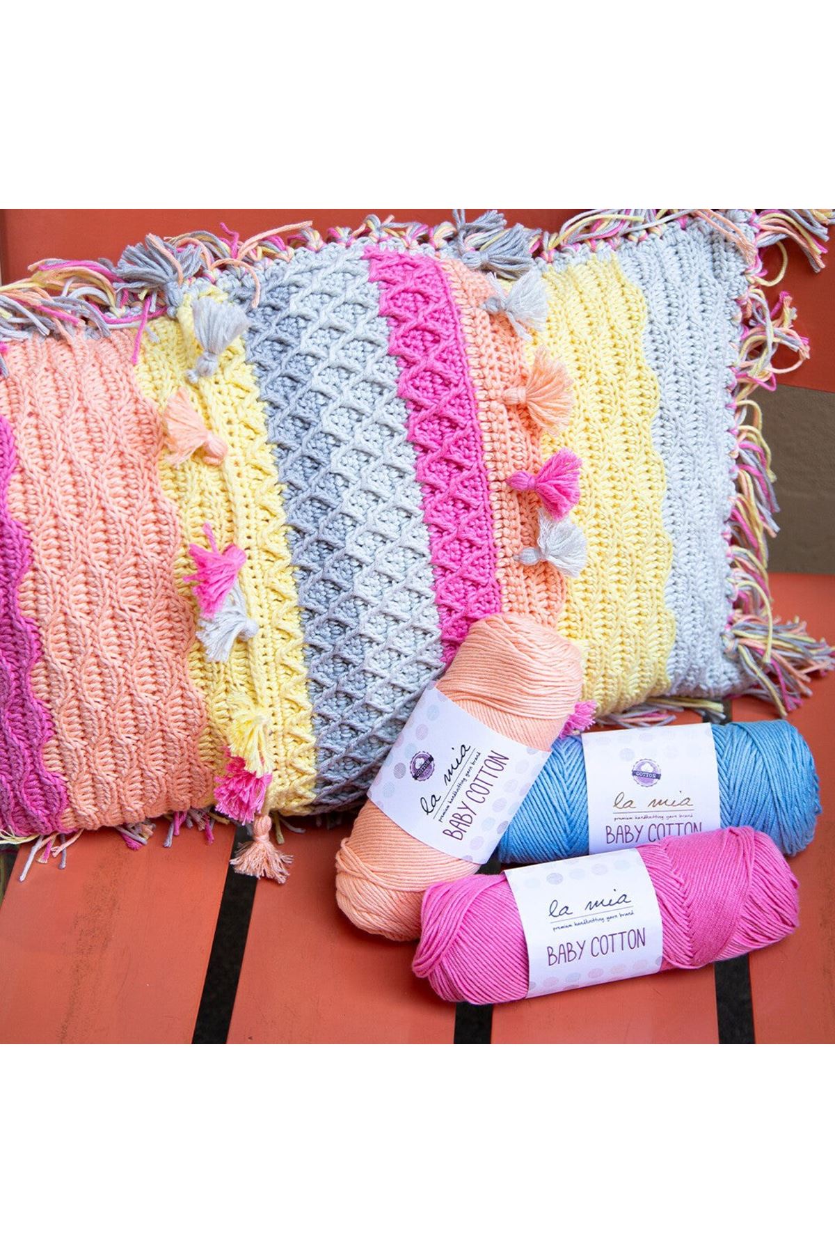 La Mia Baby Cotton Kırmızı El Örgü İpi - L033 - 33634