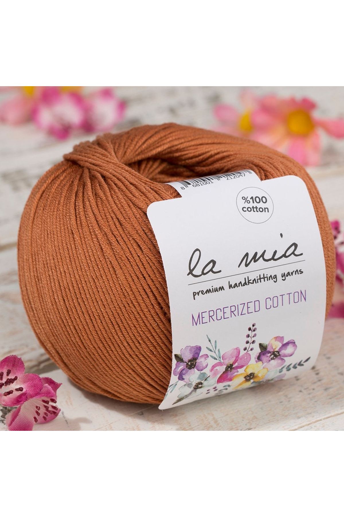 La Mia Mercerized Cotton Açık Kahverengi El Örgü İpi - 211 - 33580