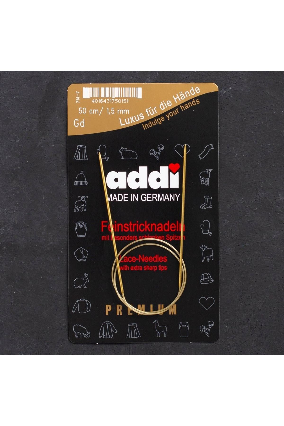 Addi 1,5mm 50cm Misinalı Şiş - 714-7