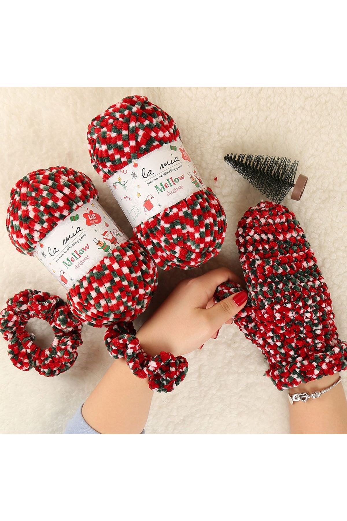 La Mia Mellow Christmas Altın Simli El Örgü İpi -