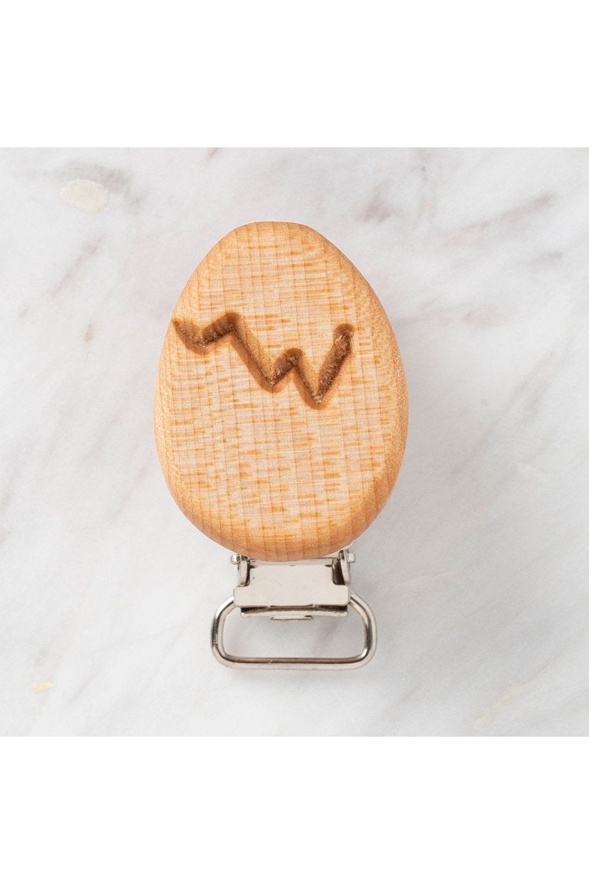 Hobi Baby Yumurta Figürlü Organik Ahşap Emzik Klip