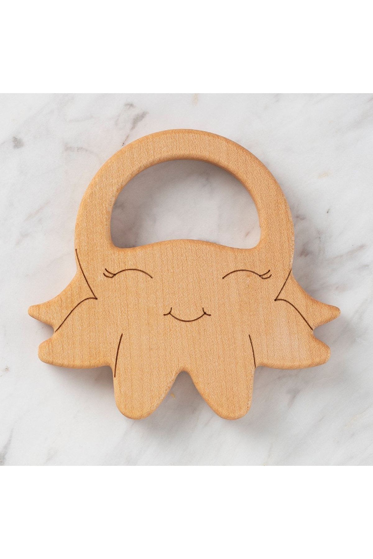 Hobi Baby Ahtapot Figürlü Organik Ahşap Diş Kaşıyı