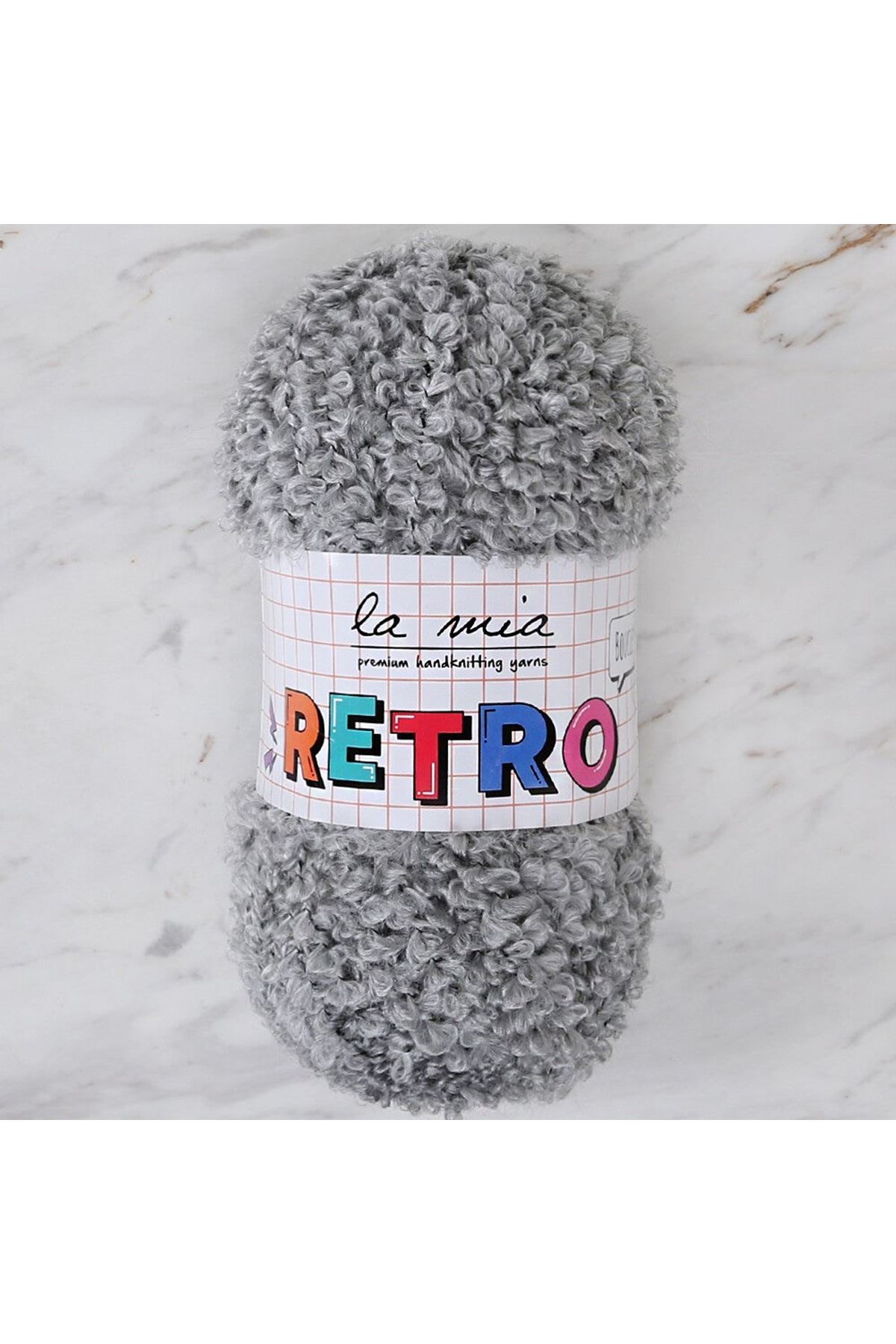 La Mia RETRO Gri El Örgü İpi - LM6805