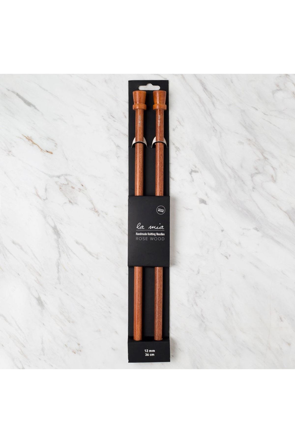 La Mia Rosewood 12 mm 36 cm Ahşap Örgü Şişi