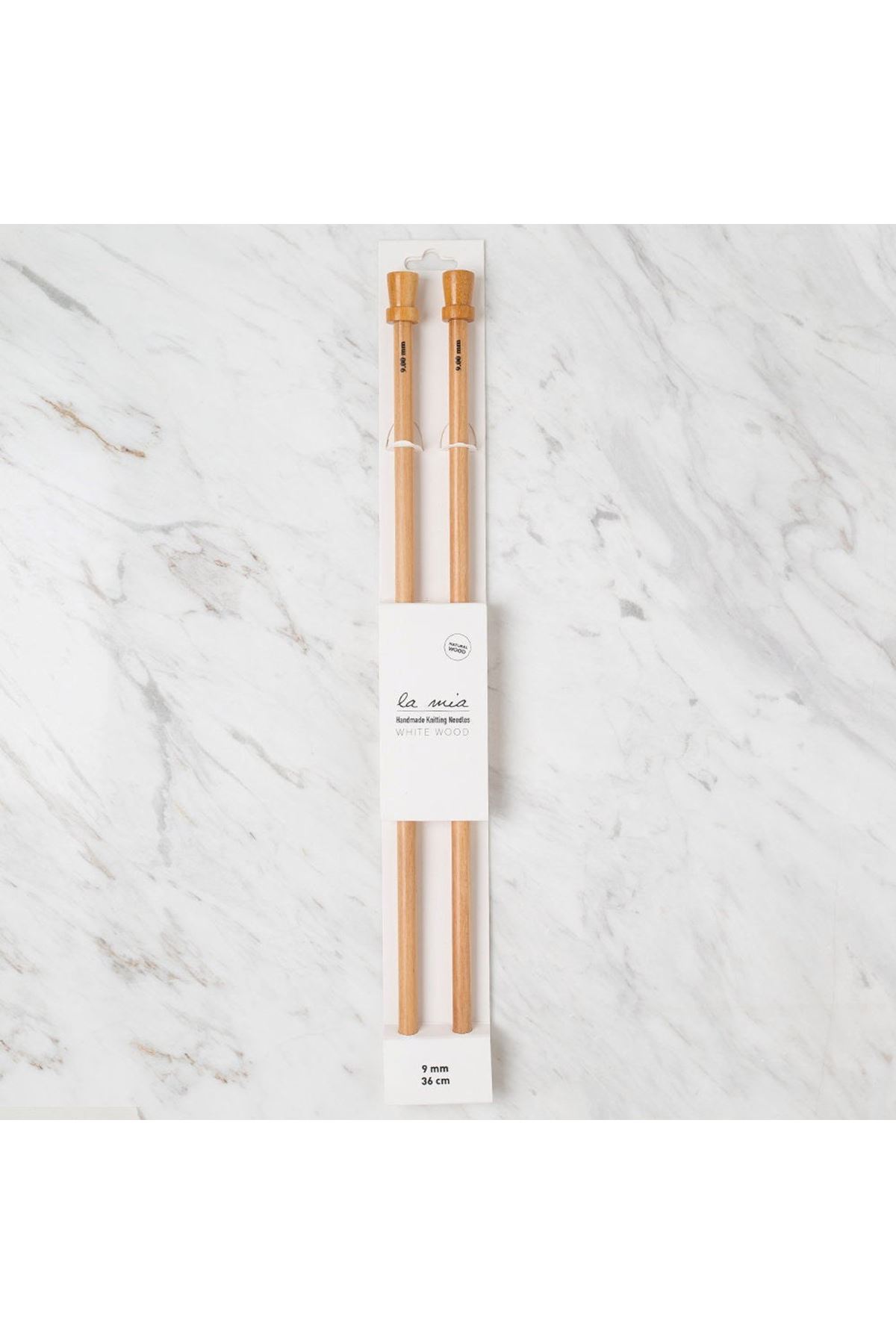 La Mia Whitewood 9 mm 36 cm Ahşap Örgü Şişi