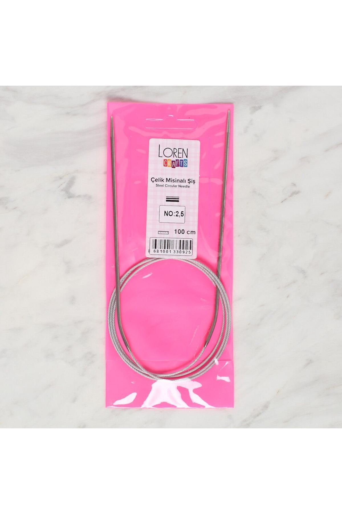 Loren Crafts 2.5 mm Çelik Misinalı Şiş 100 cm