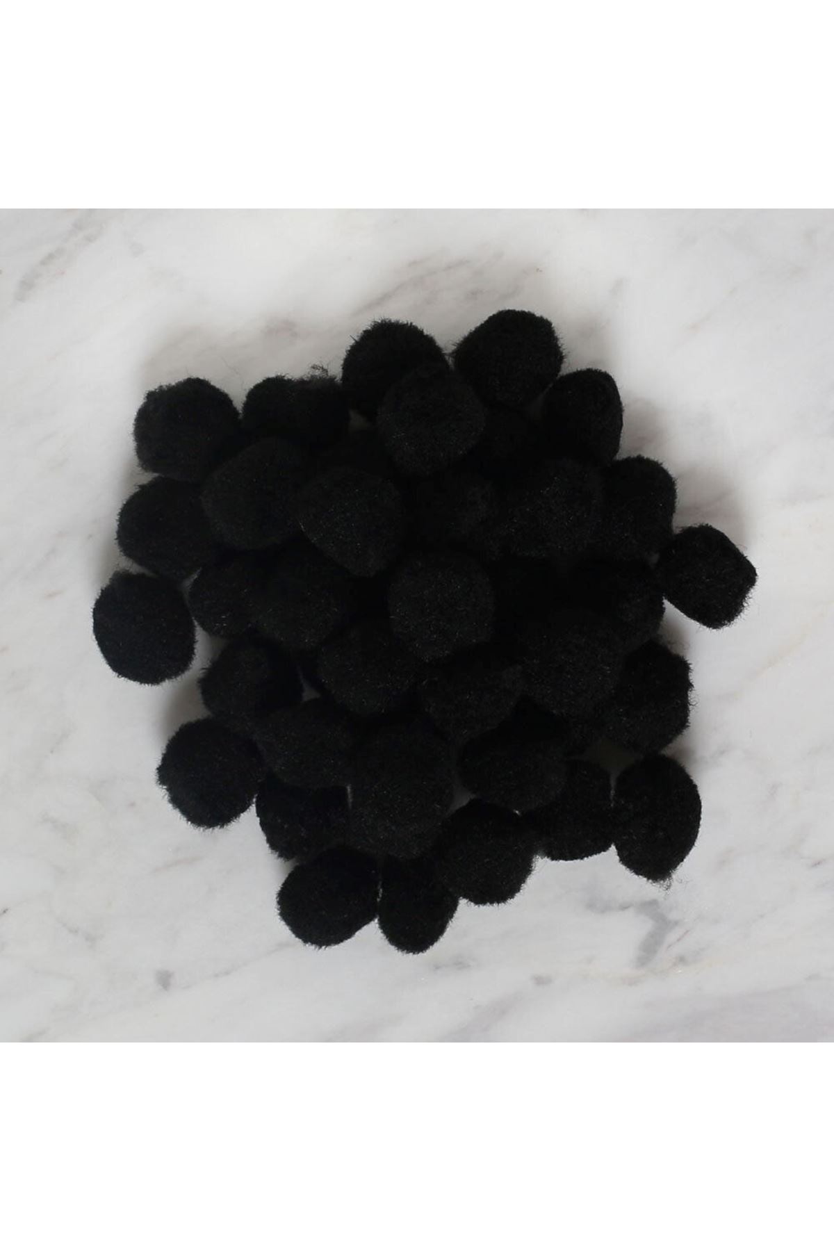 LOREN CRAFTS 2 CM 100 ADET SİYAH PONPON