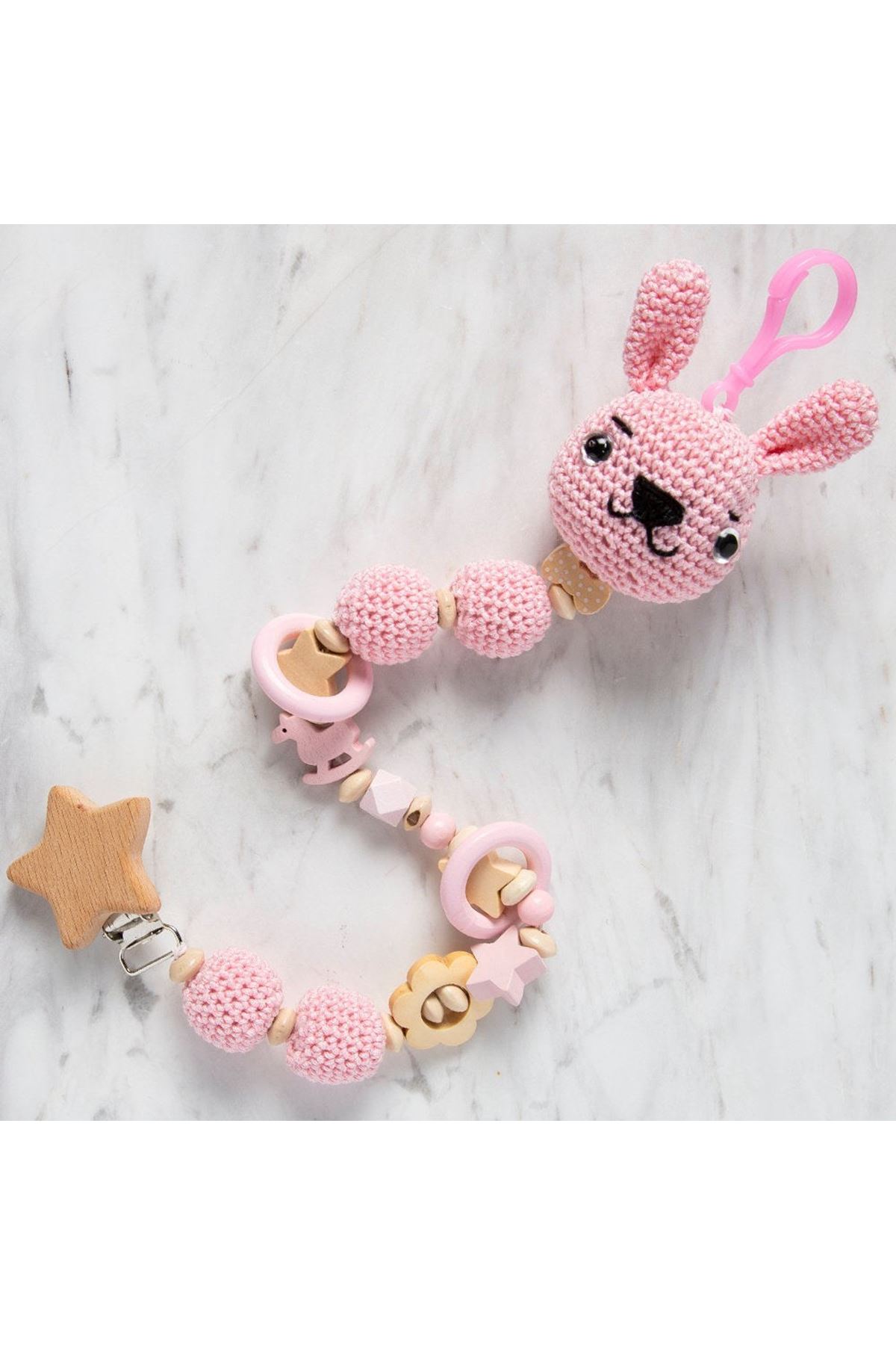 Loren 10 Adet Pembe Yassı Ahşap Boncuk