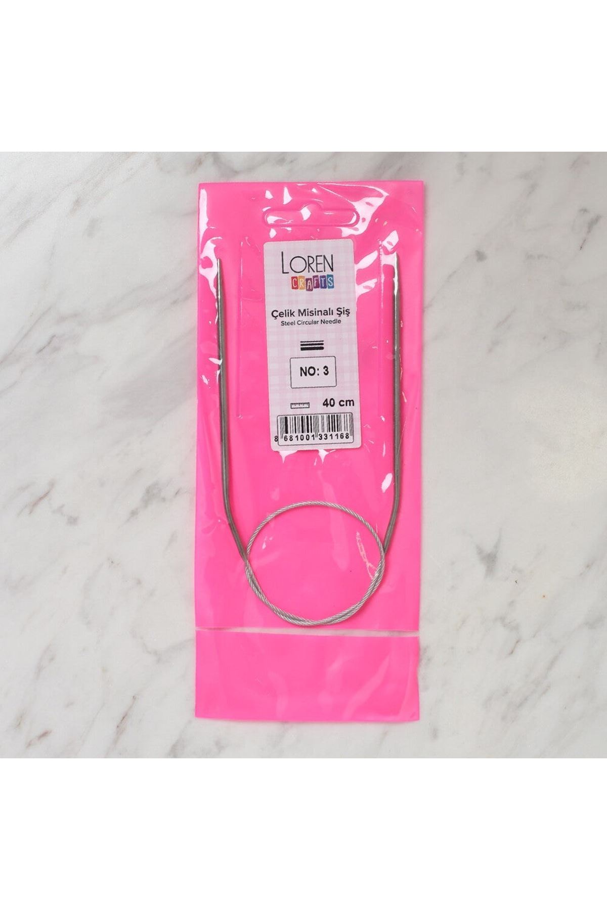 LOREN CRAFTS 3 MM  ÇELİK MİSİNALI ŞİŞ 40 CM