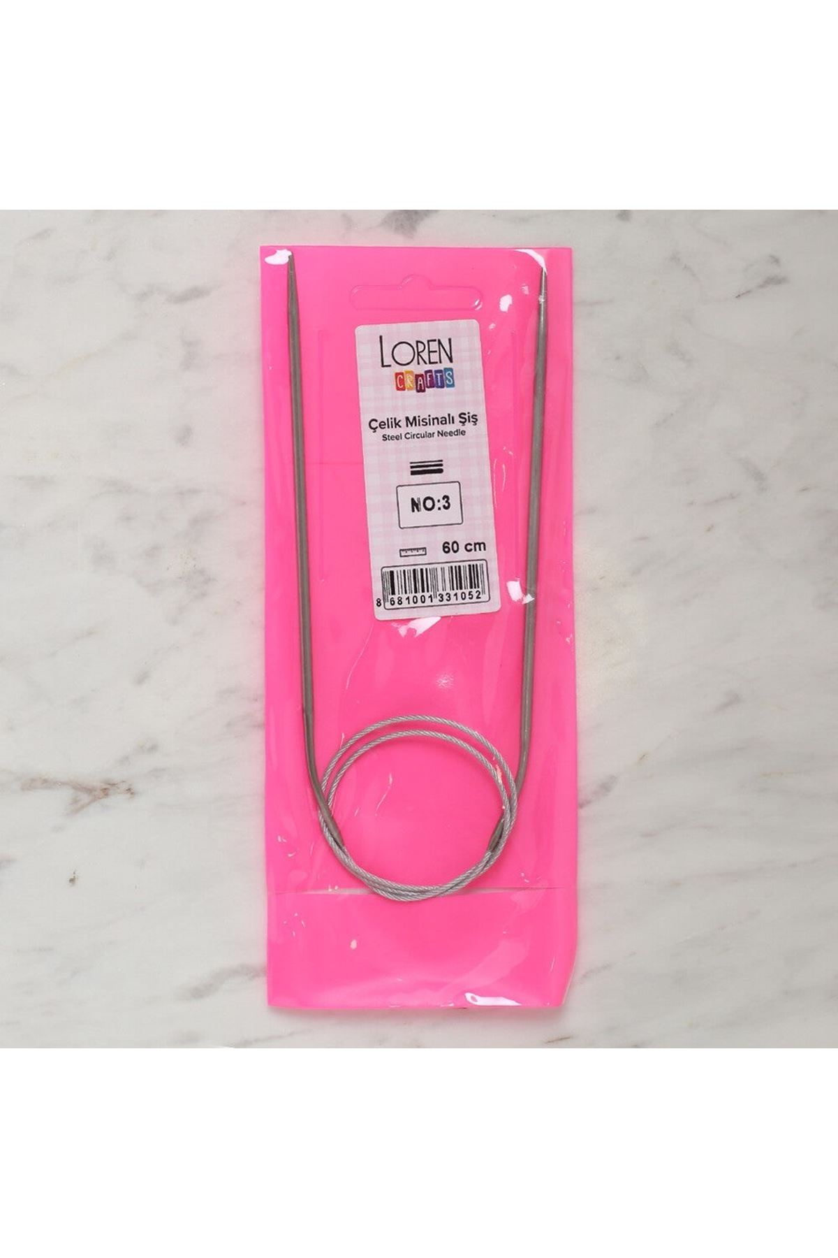 LOREN CRAFTS 3 MM ÇELİK MİSİNALI ŞİŞ 60 CM