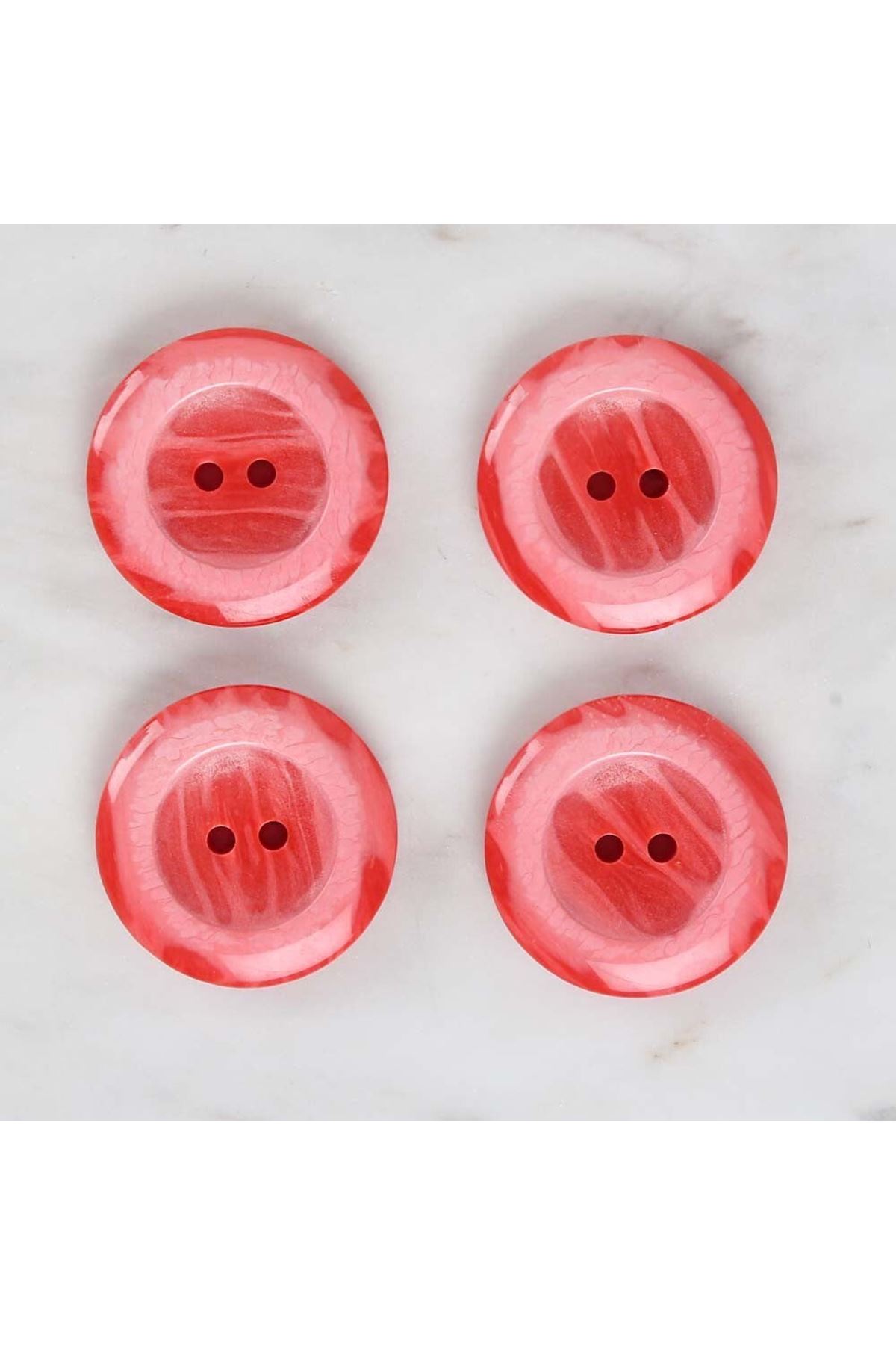 Loren Crafts 4'lü Kırmızı Düğme - 1725