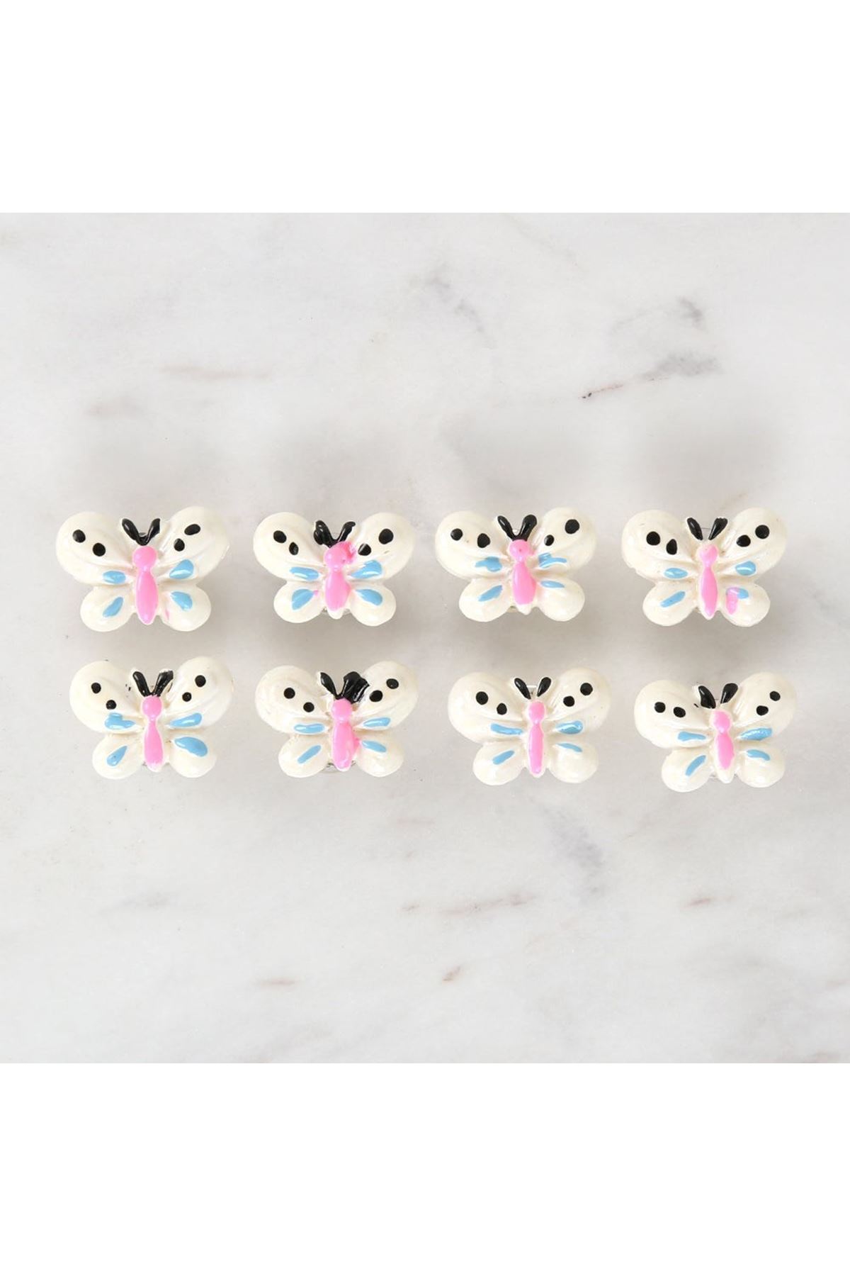 Loren Crafts Beyaz 8'li Düğme - 3023