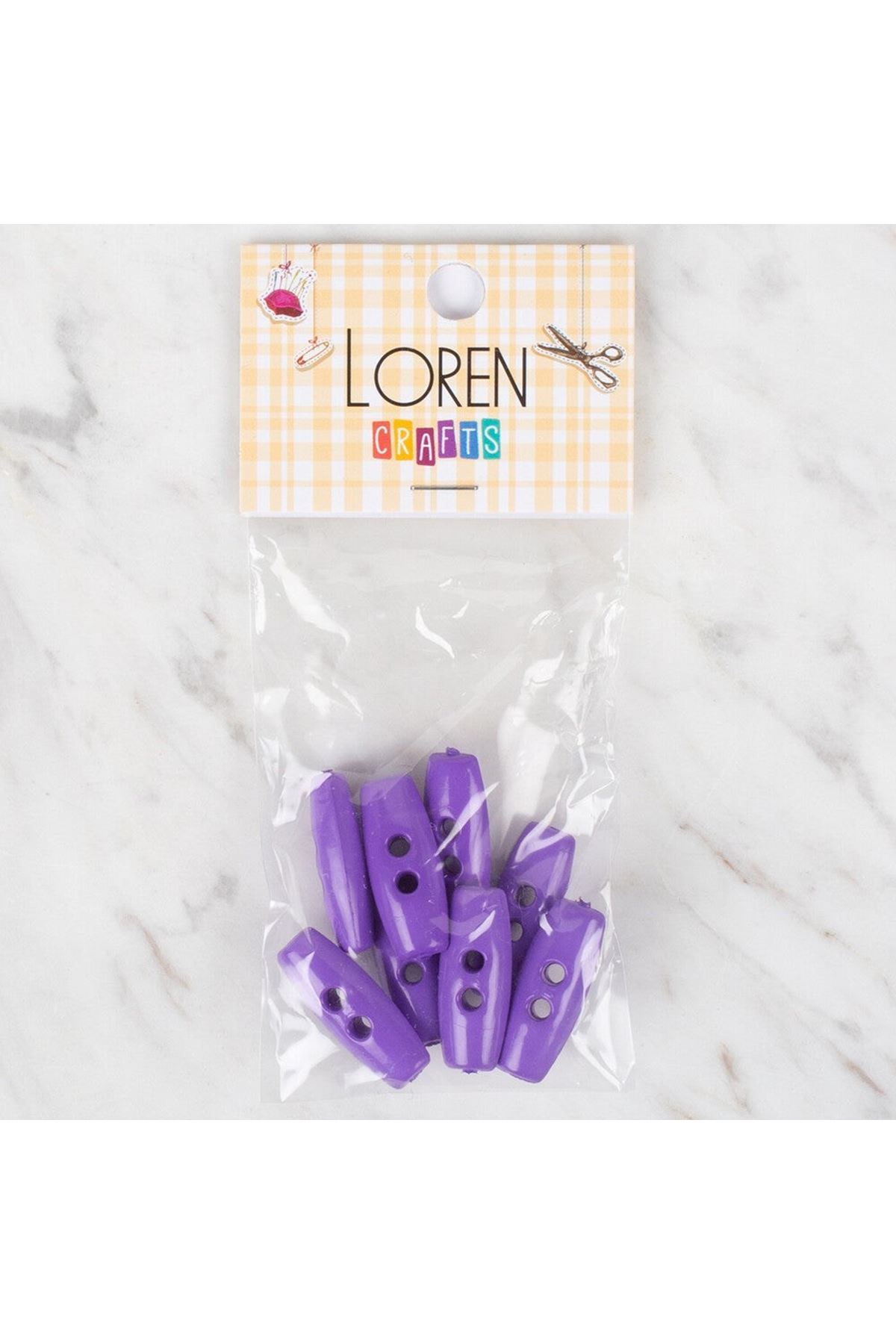 Loren Crafts 8 li Çoban düğme Mor Düğme - 444