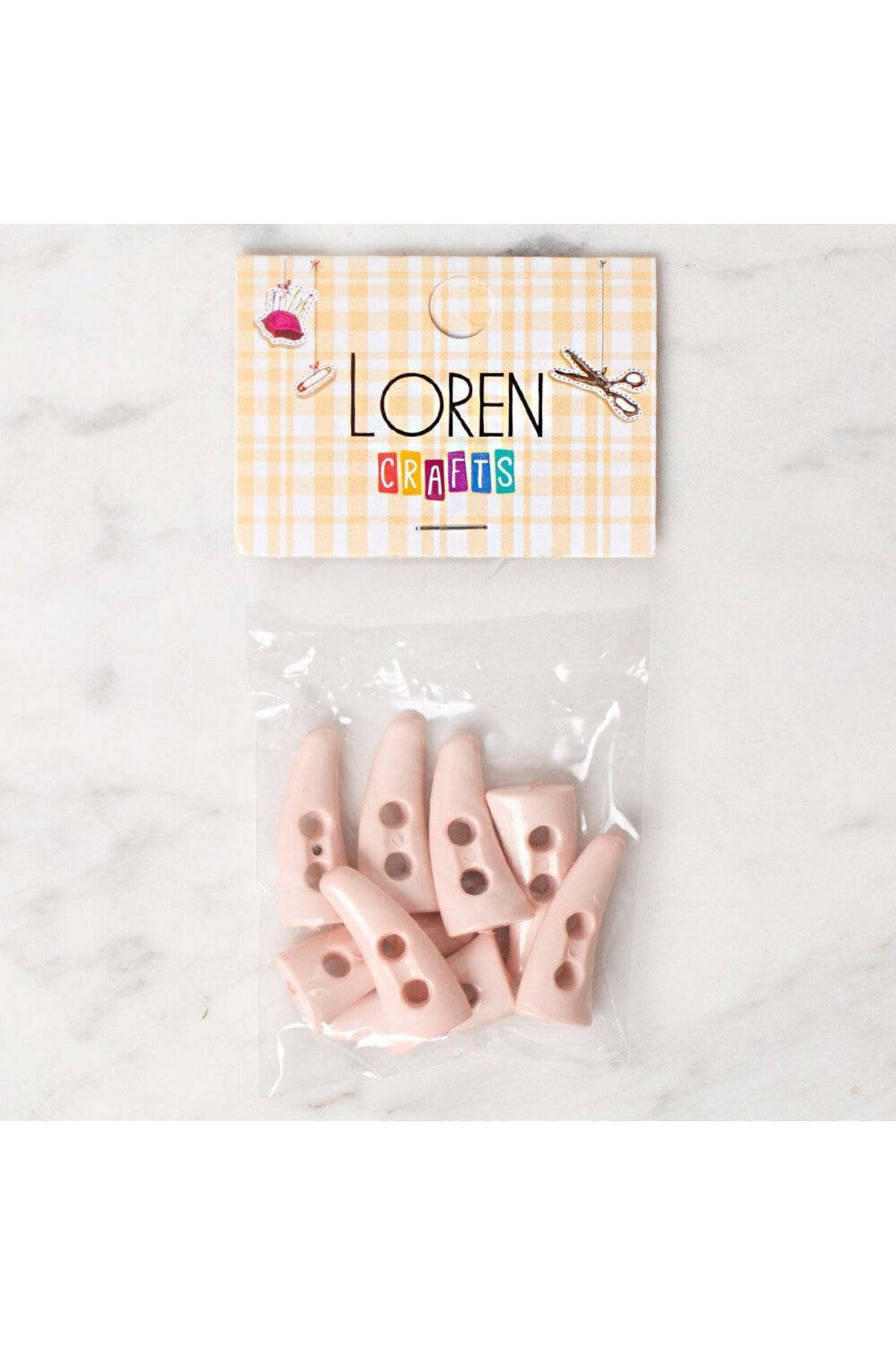 Loren Crafts 8 li açık pembe çoban düğme - 138