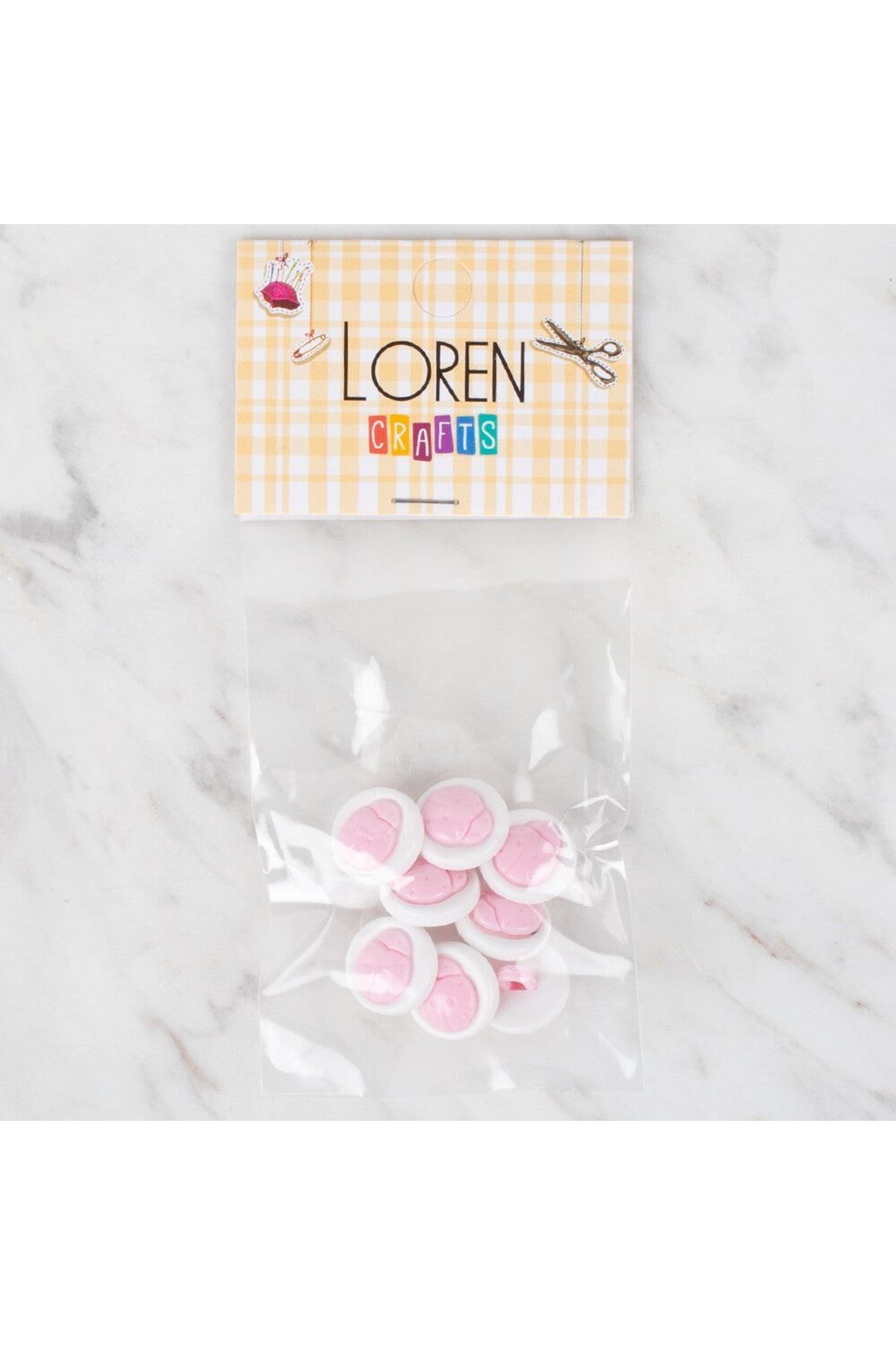 Loren Crafts 8 li Açık Pembe Düğme - 645