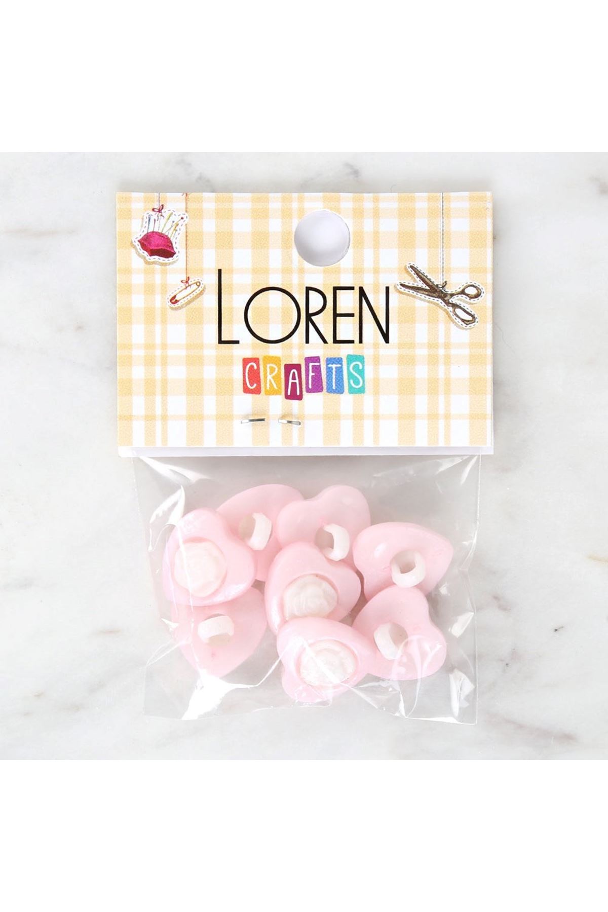 Loren Crafts Açık Pembe 8'li Düğme - 3051