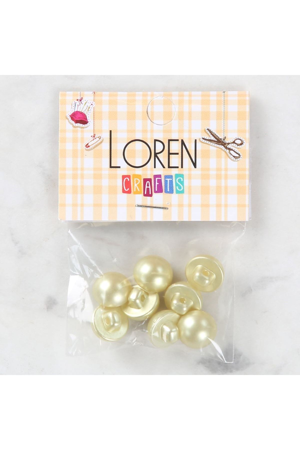 Loren Crafts 8 li Fildişi Düğme - 0142