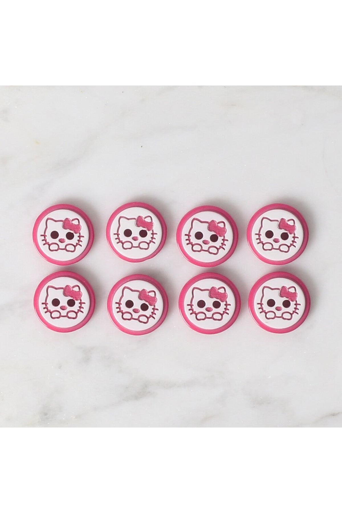 Loren Crafts 8 li Fuşya Kedi Düğme - 587