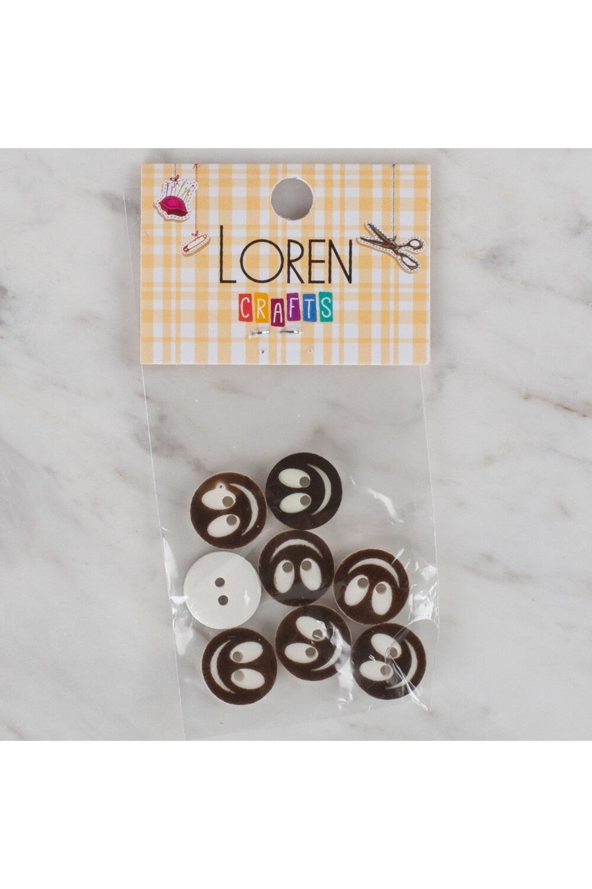 Loren Crafts 8 li gülen yüz koyu kahve - 517