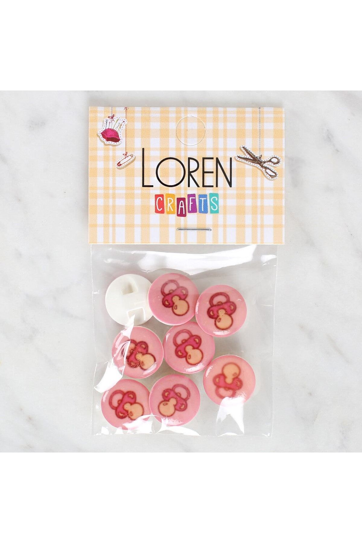 Loren Crafts 8'li Emzik Düğme - 1007