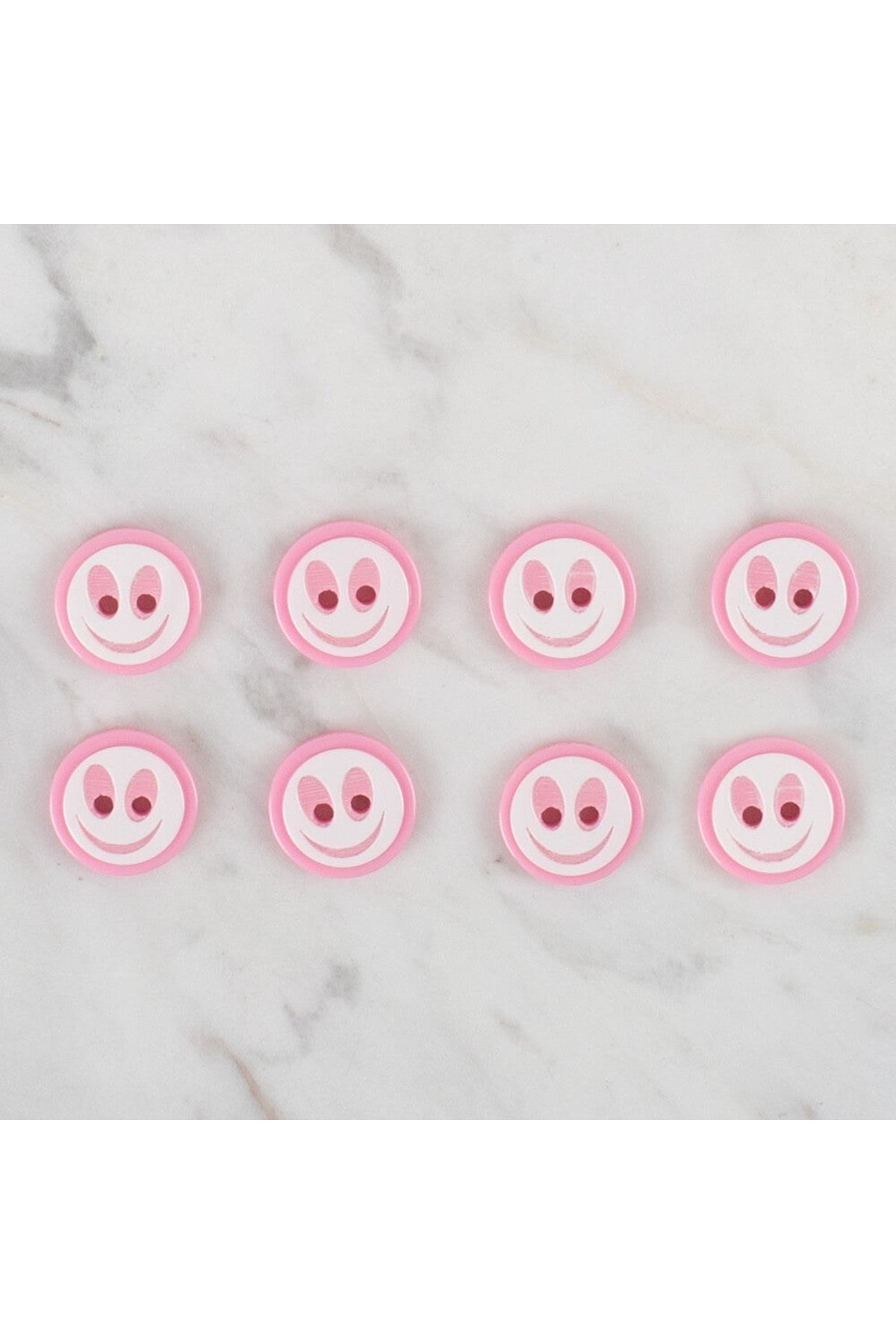 Loren Crafts 8 li Gülen Yüz Pembe Düğme - 541