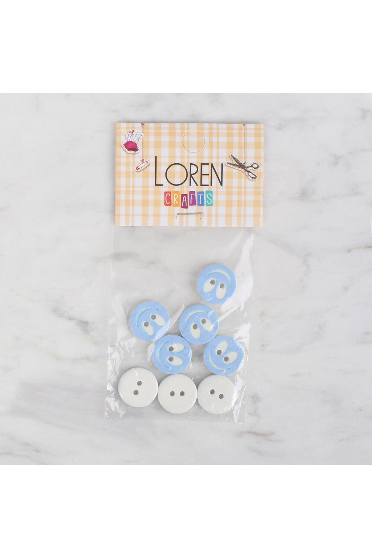 Loren Crafts 8 li gülen yüz açık mavi - 525