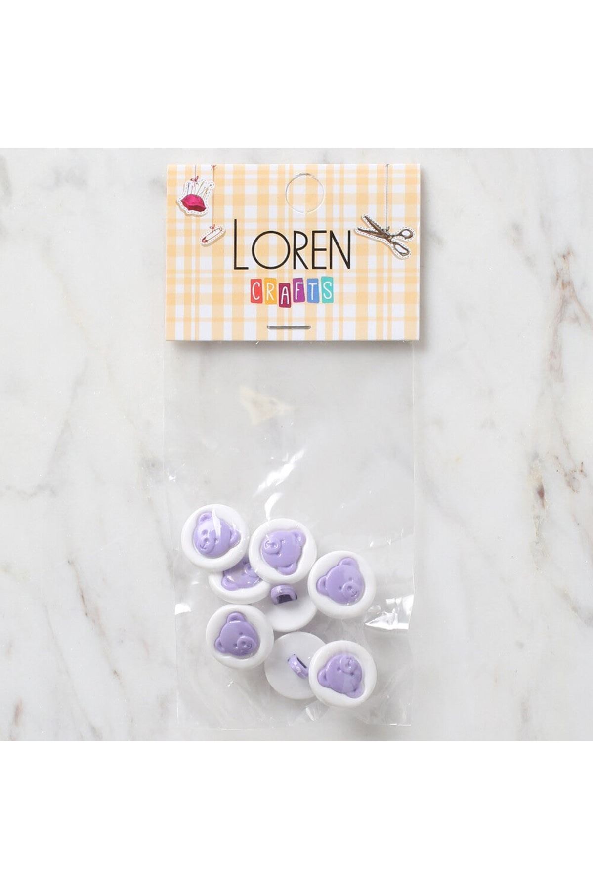 Loren Crafts 8 li Lila Düğme - 624