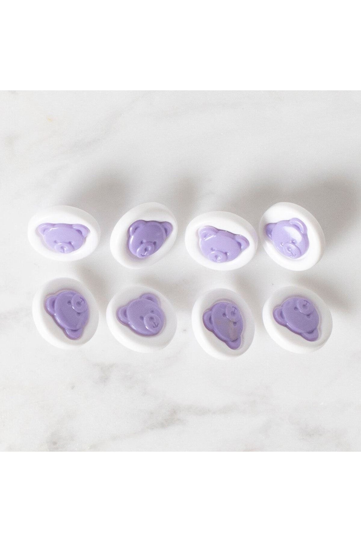 Loren Crafts 8 li Lila Düğme - 624