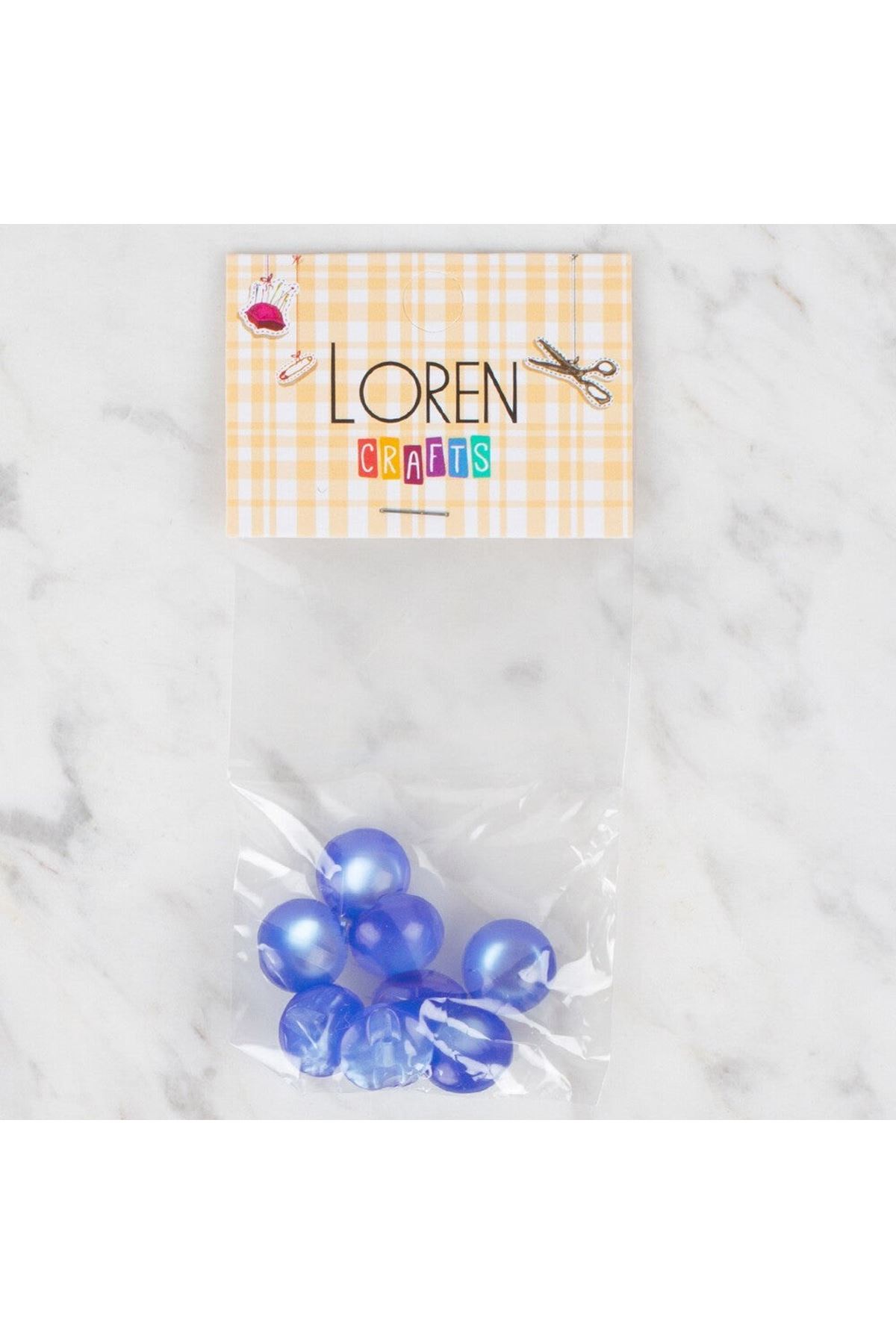 Loren Crafts 8 li Mavi Düğme - 38
