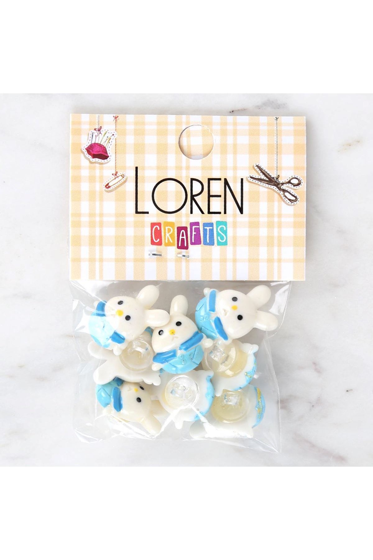 Loren Crafts Beyaz 8'li Düğme - 3032