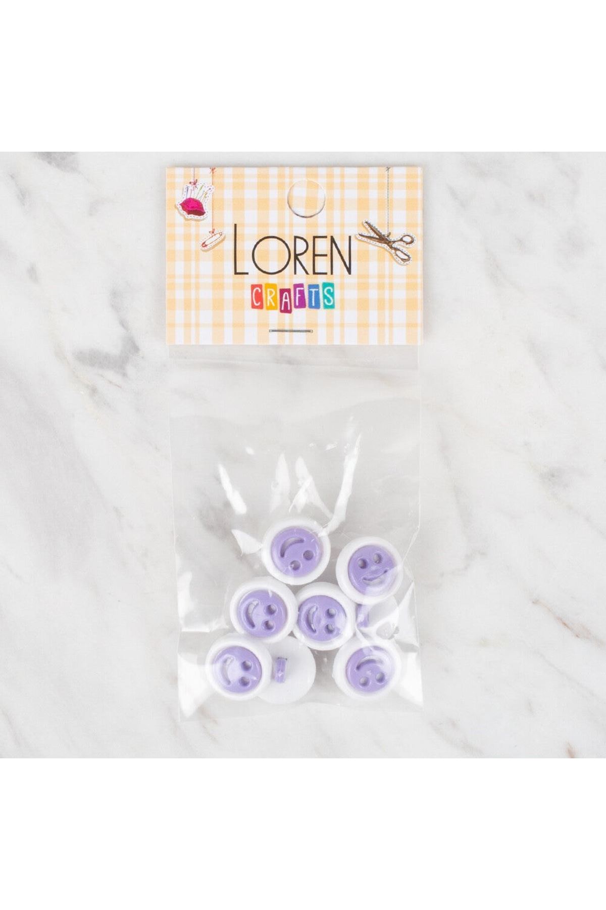 Loren Crafts 8 li Lila Düğme - 634