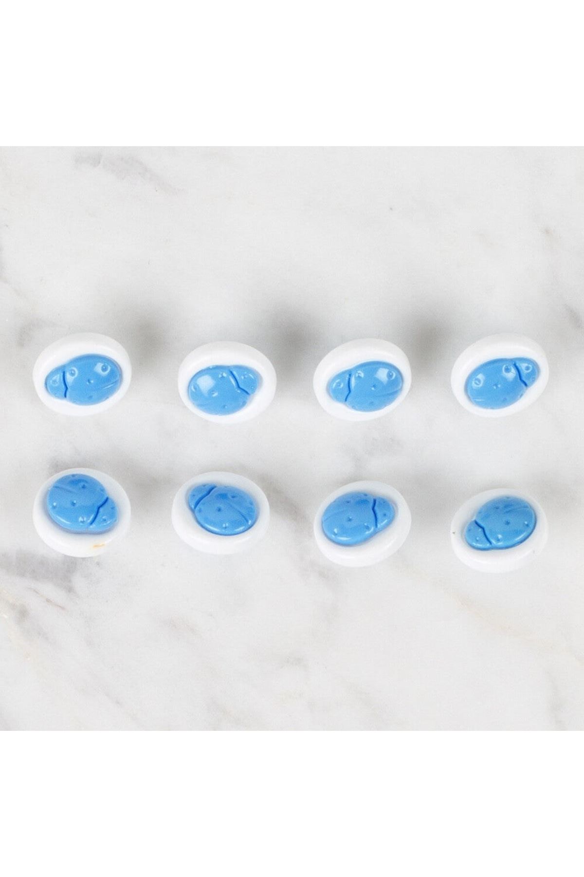 Loren Crafts 8 li Mavi Uğur Böceği Düğme - 644