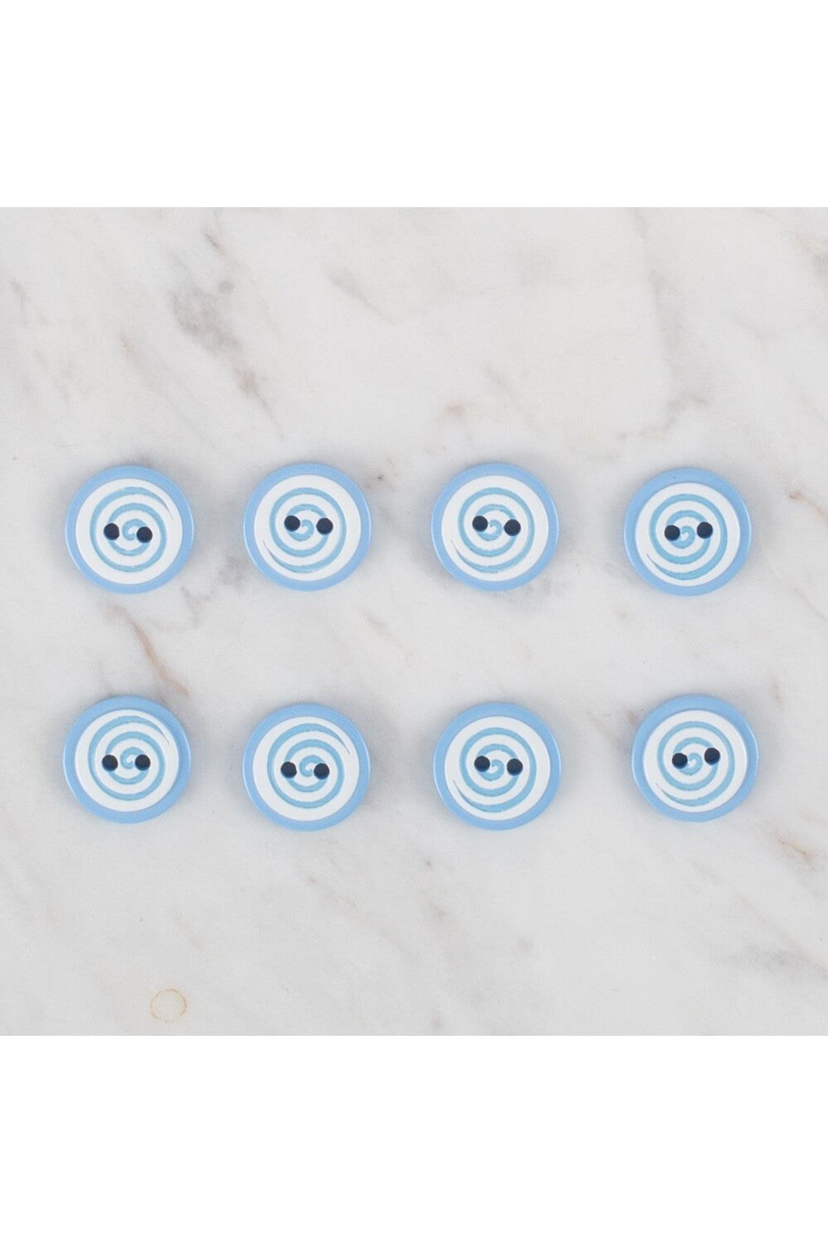Loren Crafts 8 li mavi yuvarlak düğme - 451